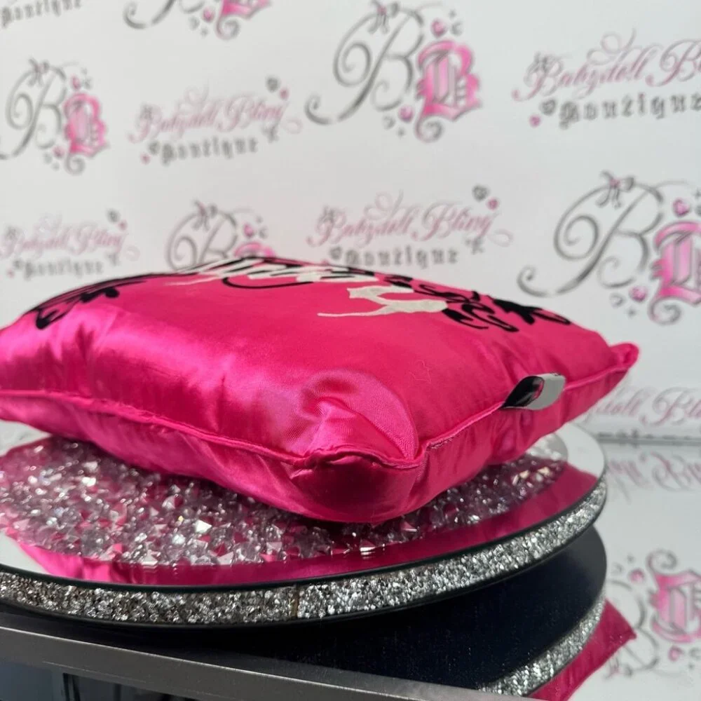 Playboy bunny pillow shiny shimmer y2k rare velour Pink Decorative Pillow